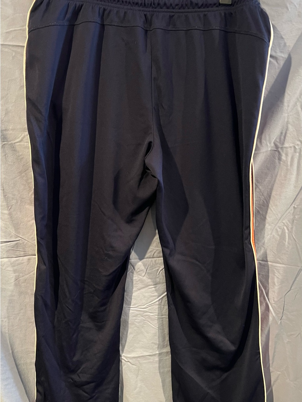 Women’s Navy Track Pants with Orange Stripe - Picture 2 of 3